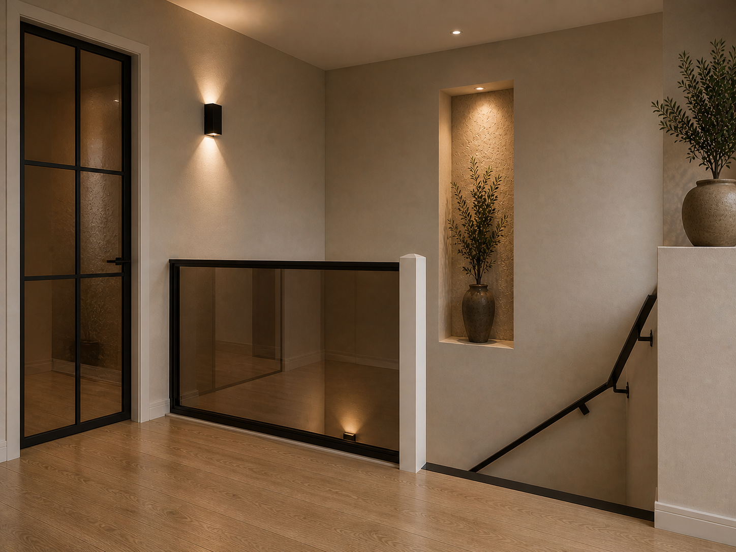 Stalen balustrade op maat met glas