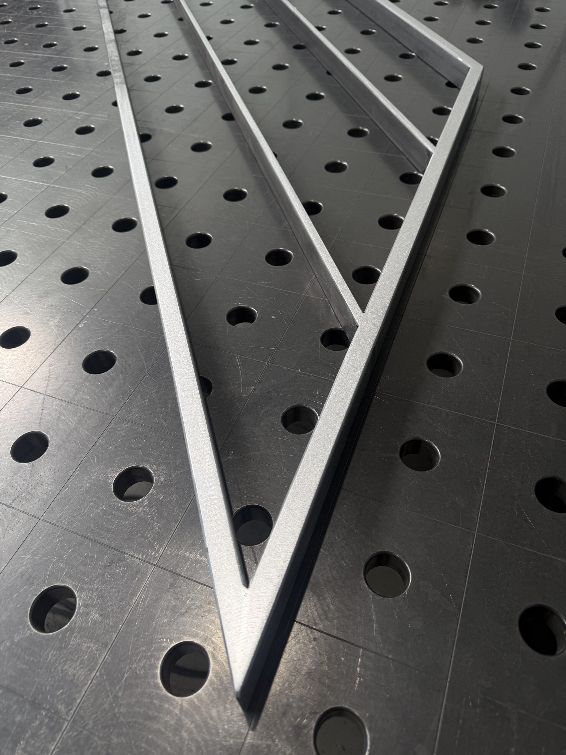 Hoekdetail van een stalen balustrade
