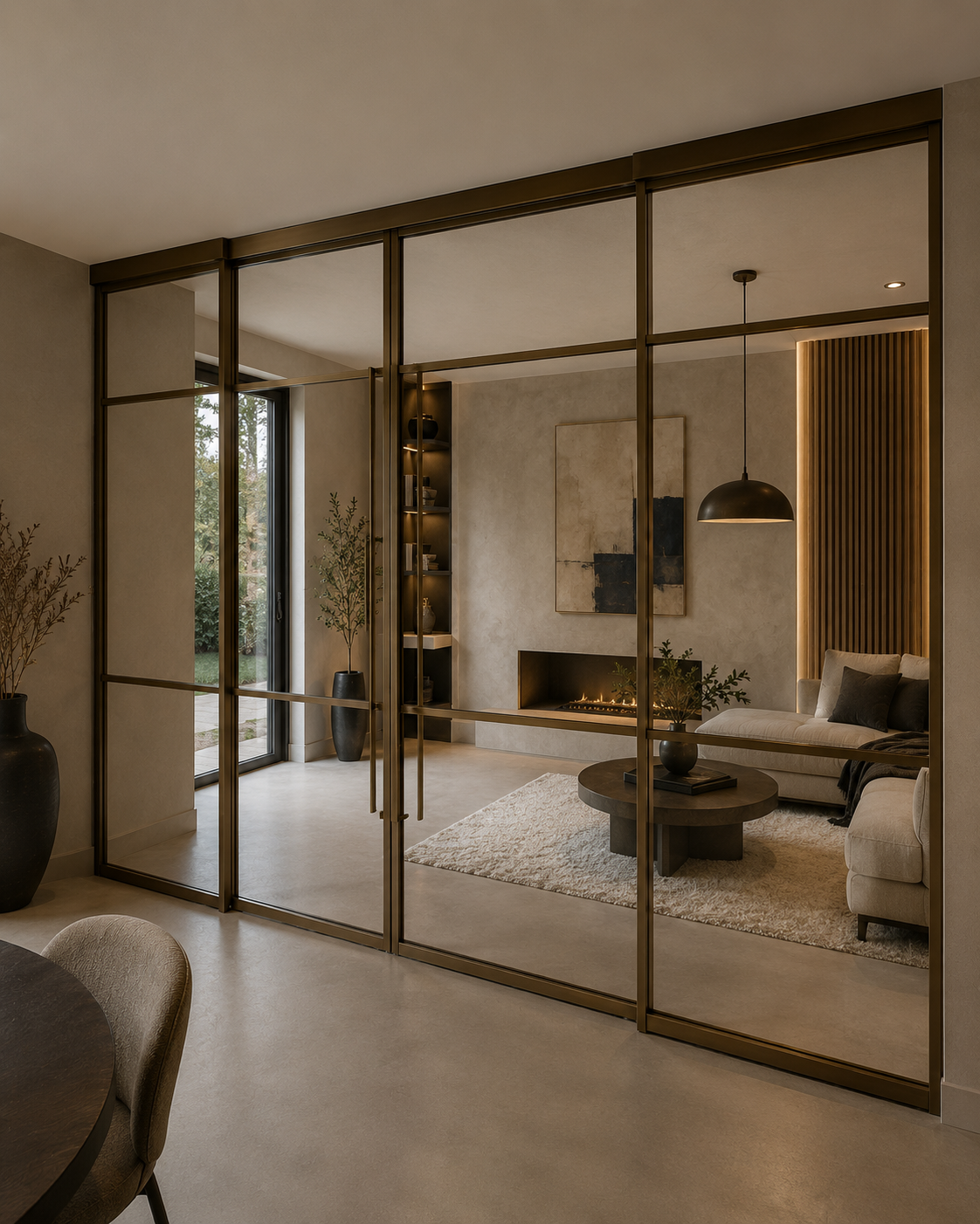 Stalen schuifdeur met glas op maat